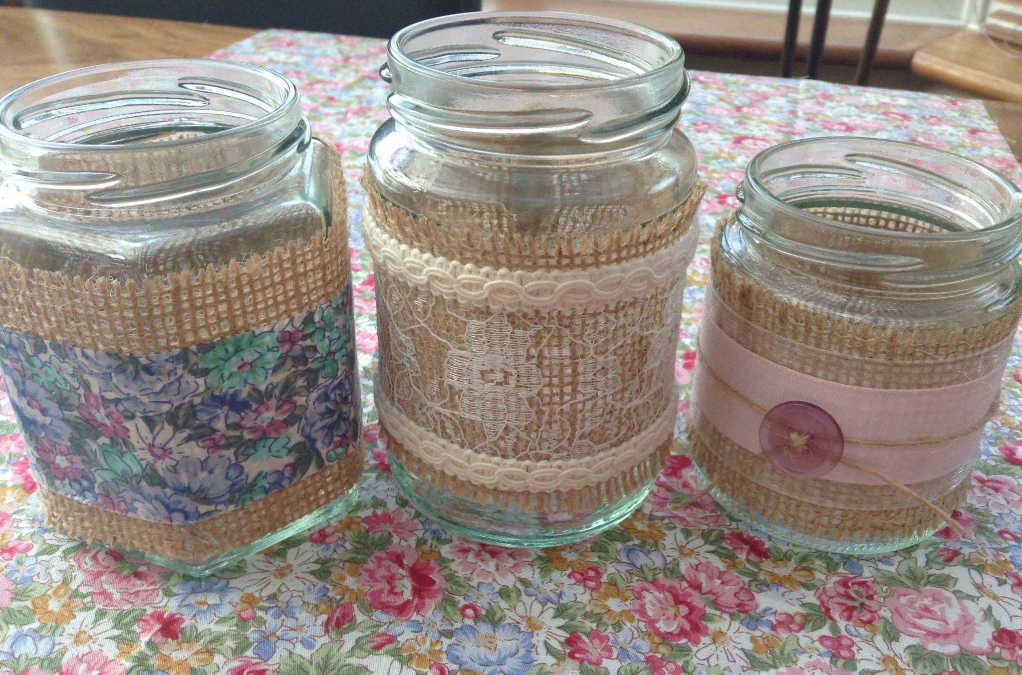 Decorated Hessian Jars