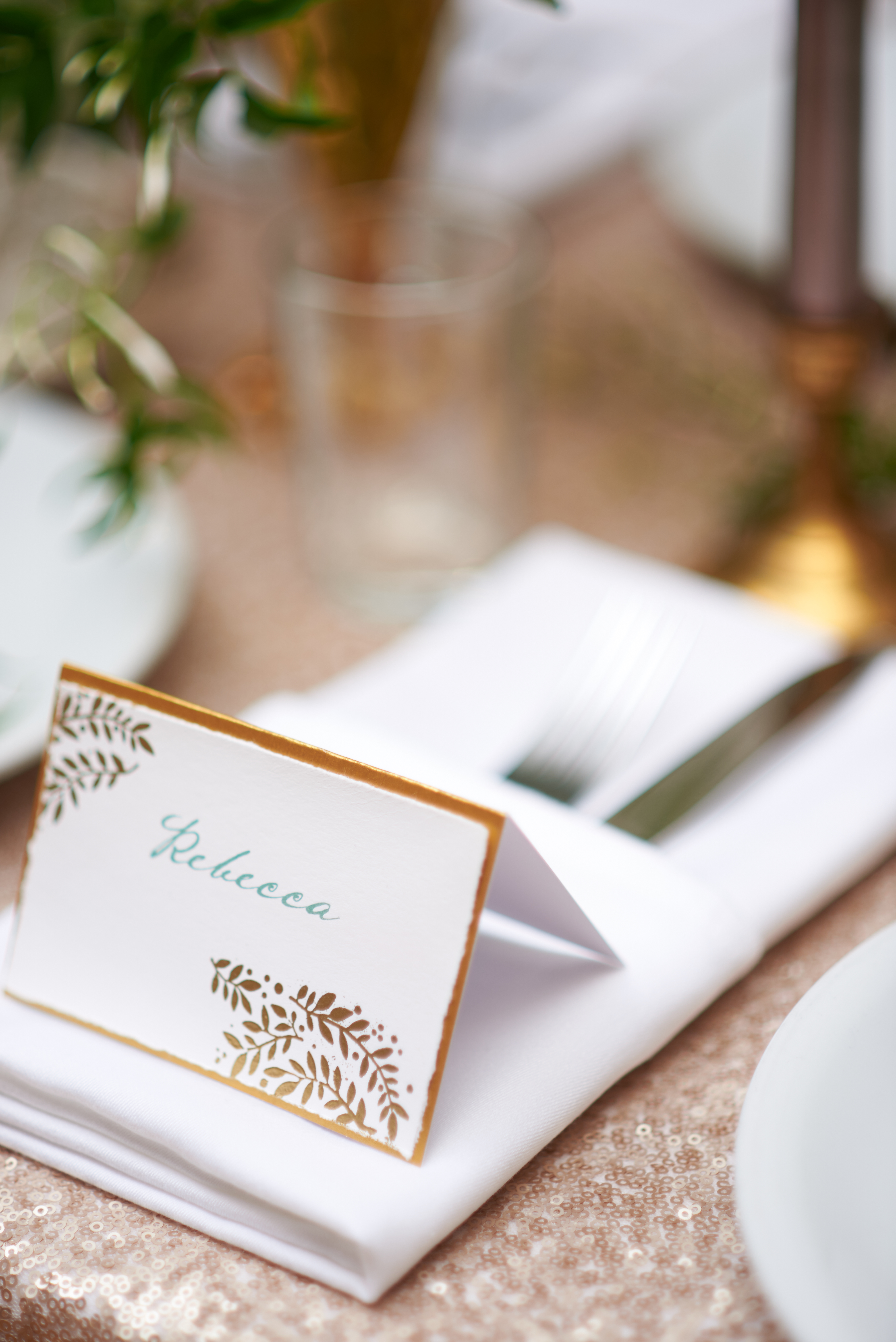 Winter wedding place cards