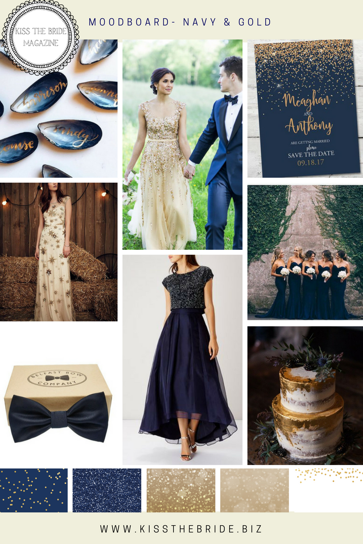 Navy and Gold Wedding colour scheme