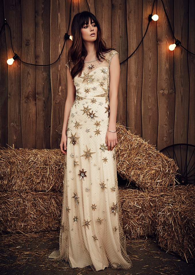 Jenny Packham gold star wedding dress