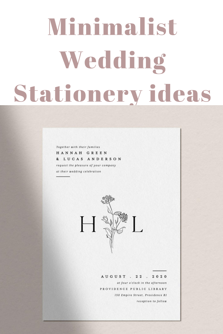 Minimalist wedding stationery
