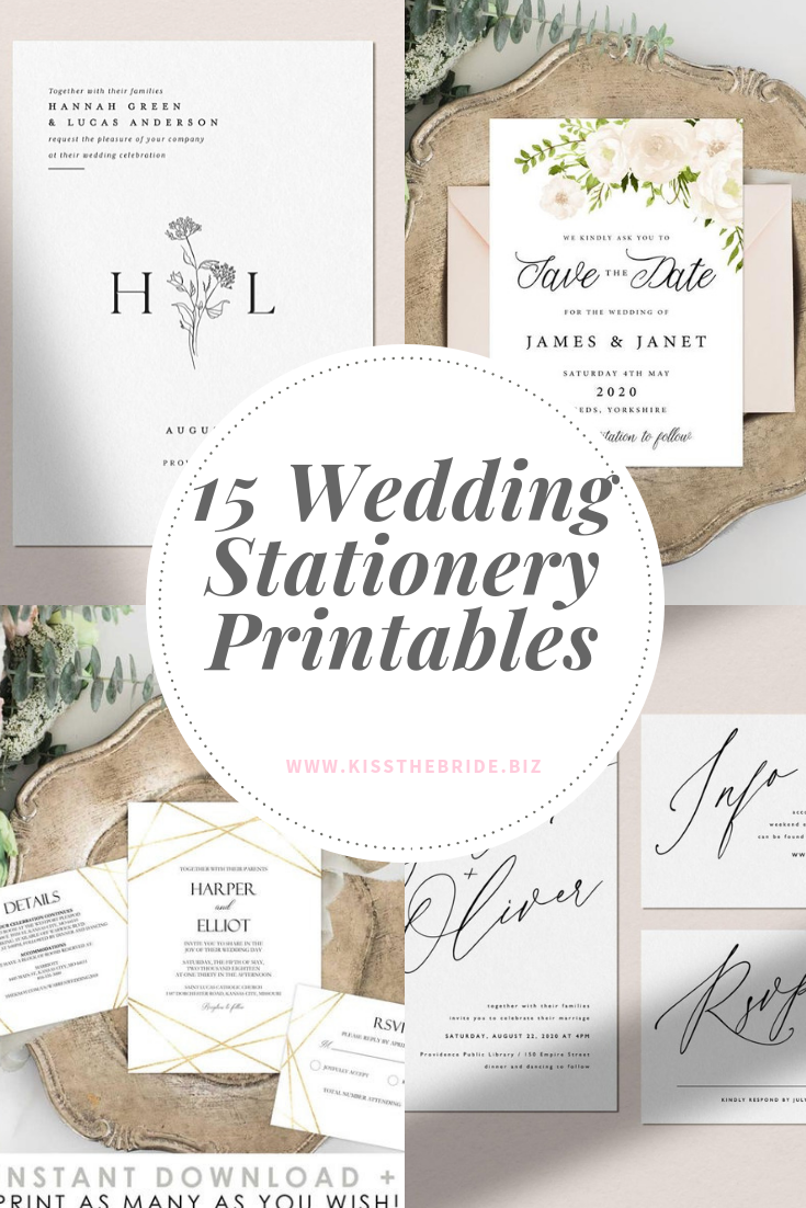 Wedding stationery printables