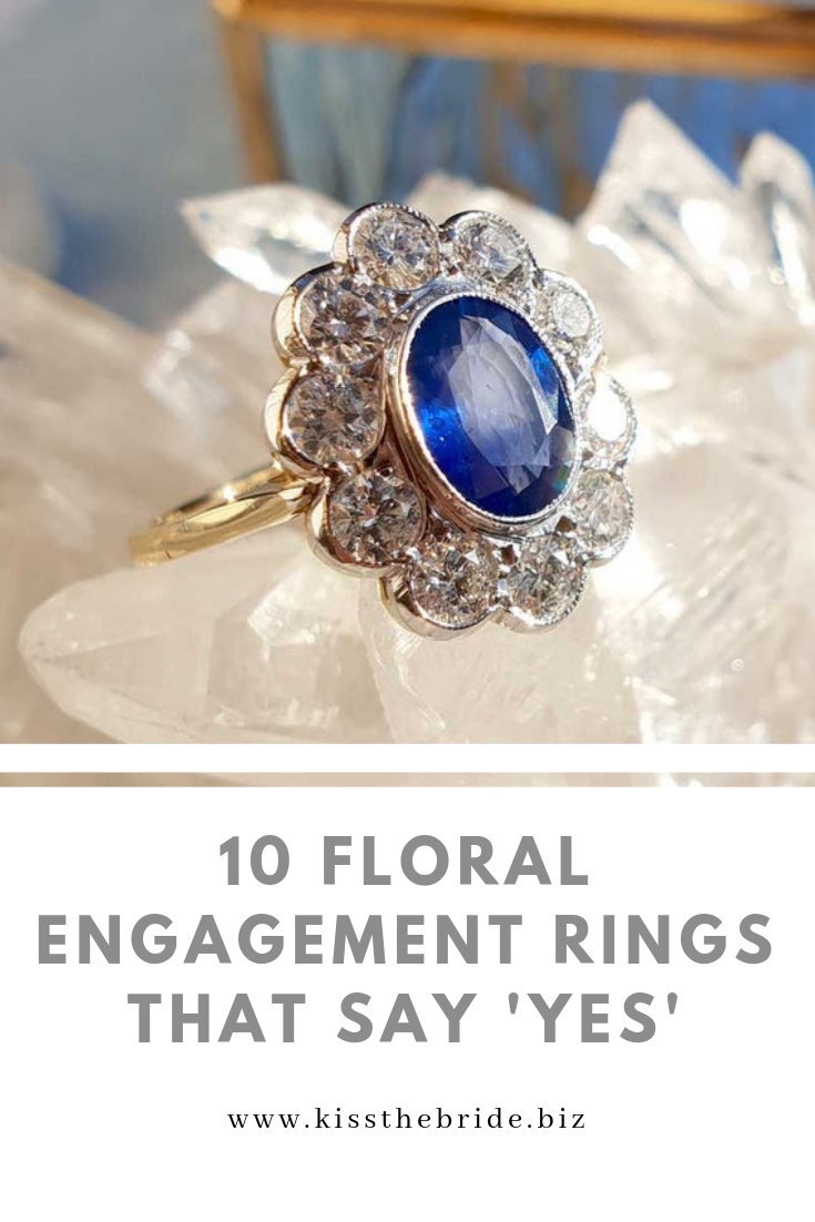 Unique floral engagement rings