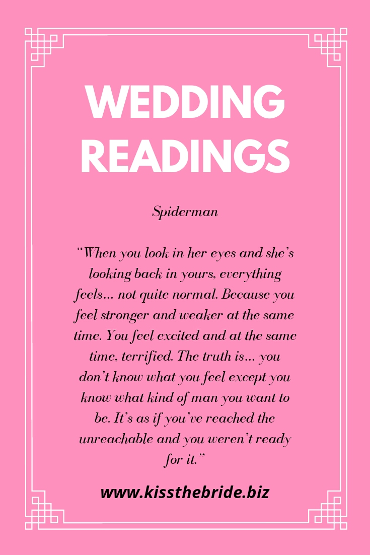 19 Wedding Readings from movies you love ~ KISS THE BRIDE MAGAZINE