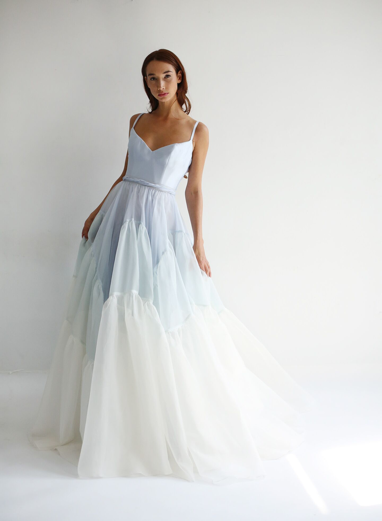 blue ombre bridesmaid dresses