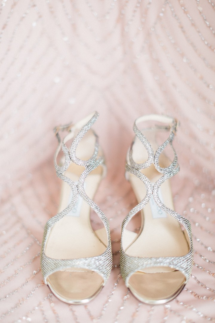 Jimmy Choo silver wedding shoes