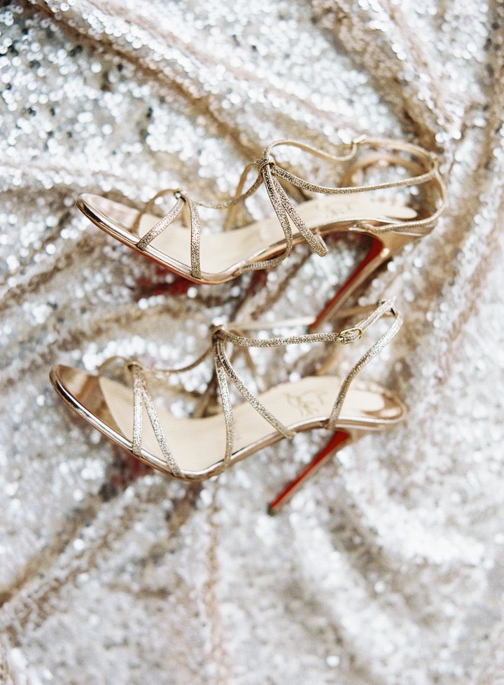 Gold scrappy wedding heels