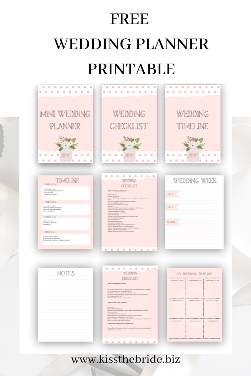 FREE Wedding Planner PDF ~ KISS THE BRIDE MAGAZINE