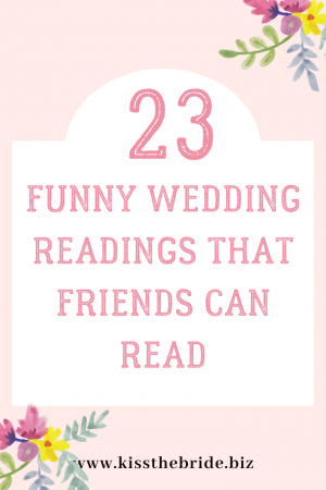 23 Funny Wedding readings you will love ~ KISS THE BRIDE MAGAZINE