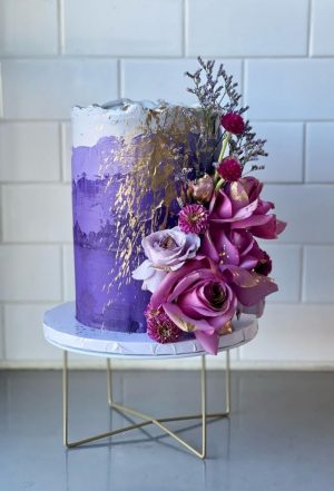 Royal purple wedding cake