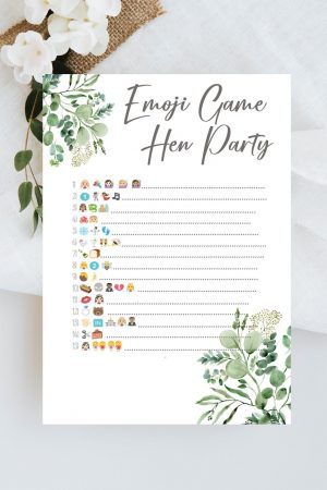 Hen party emoji printable game