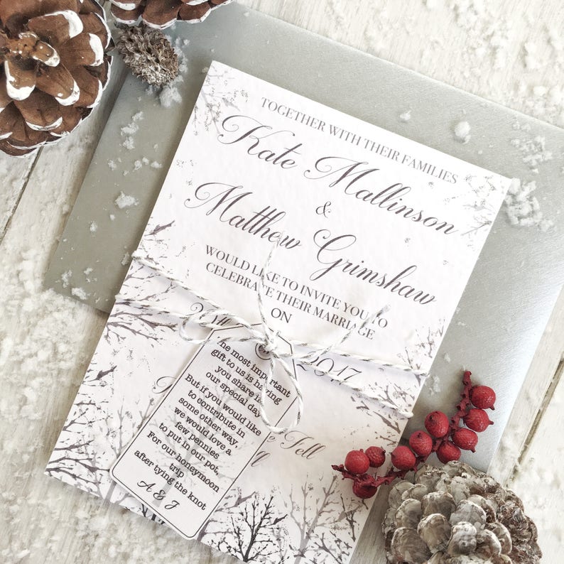 Winter wedding invites
