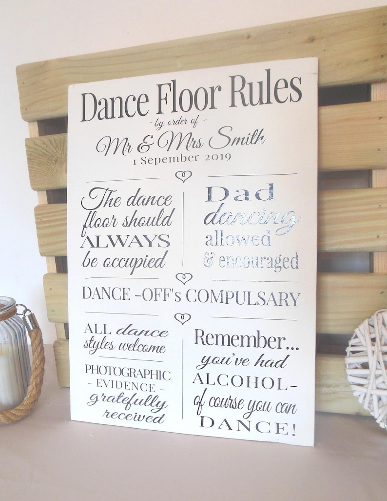 Dancefloor wedding sign