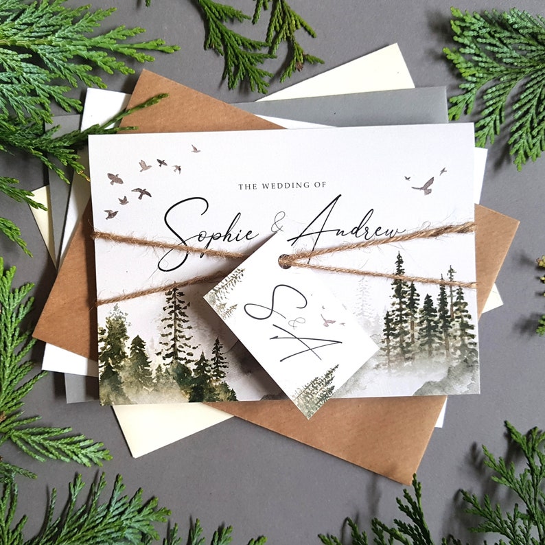 Misty forest invitation
