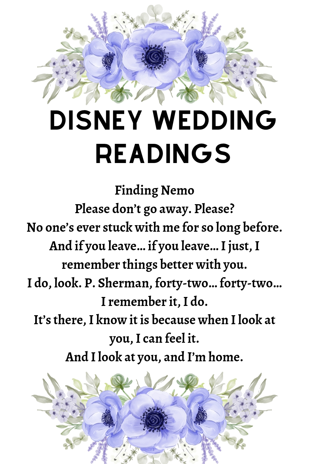 Disney wedding readings