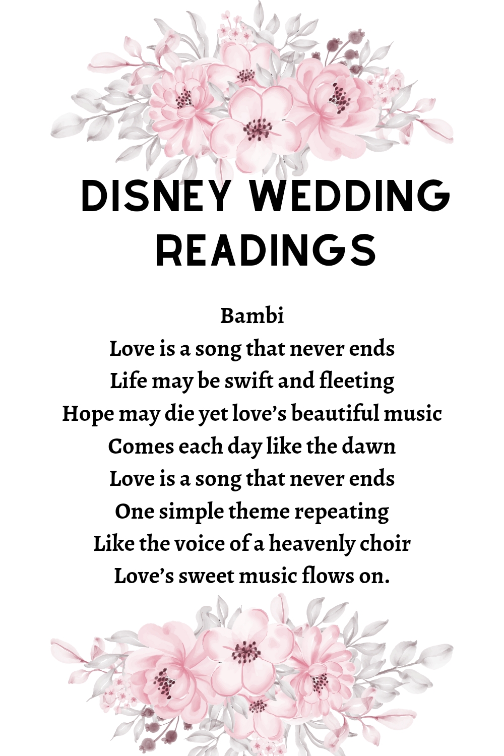 Disney wedding readings