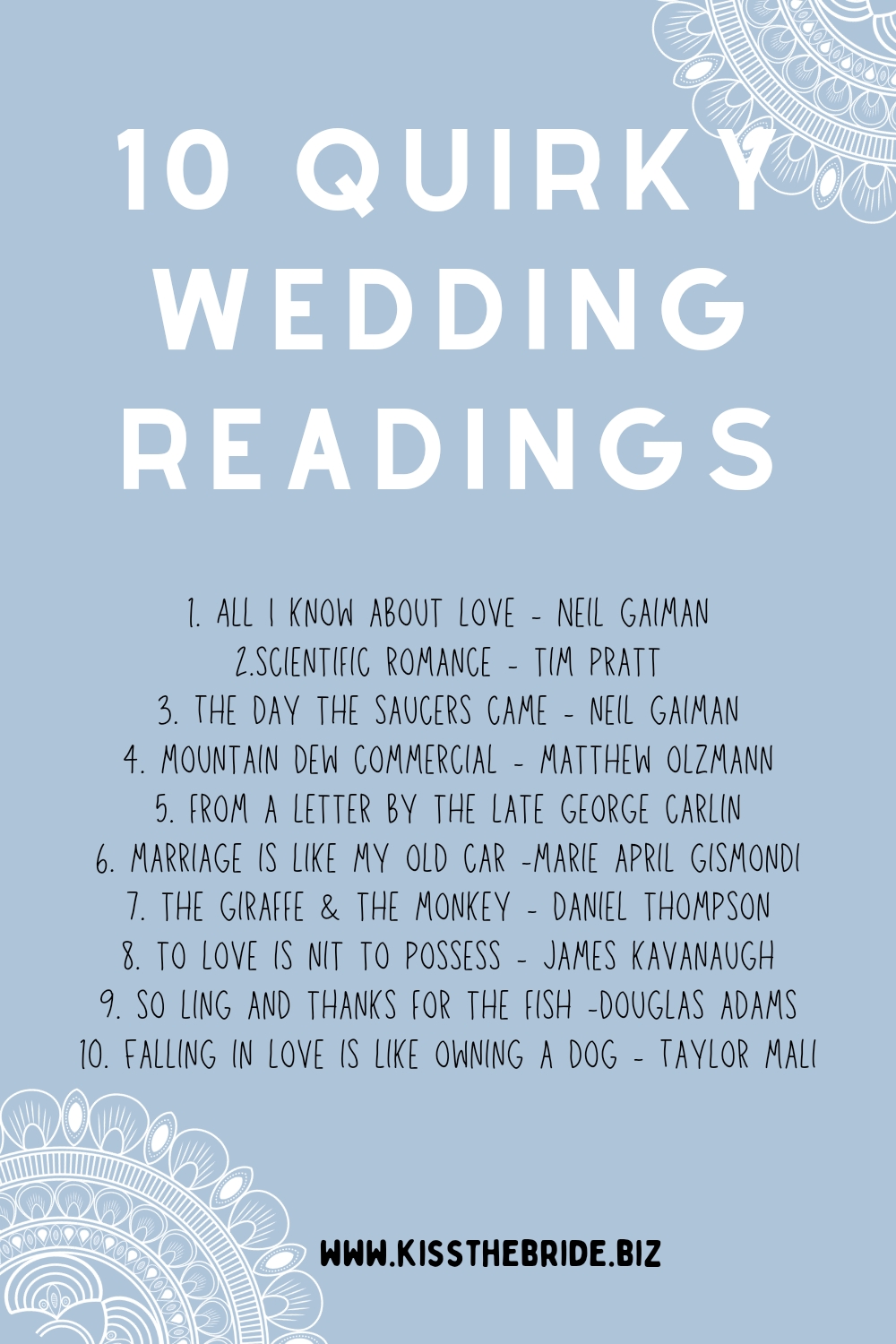 10 Quirky Wedding Readings